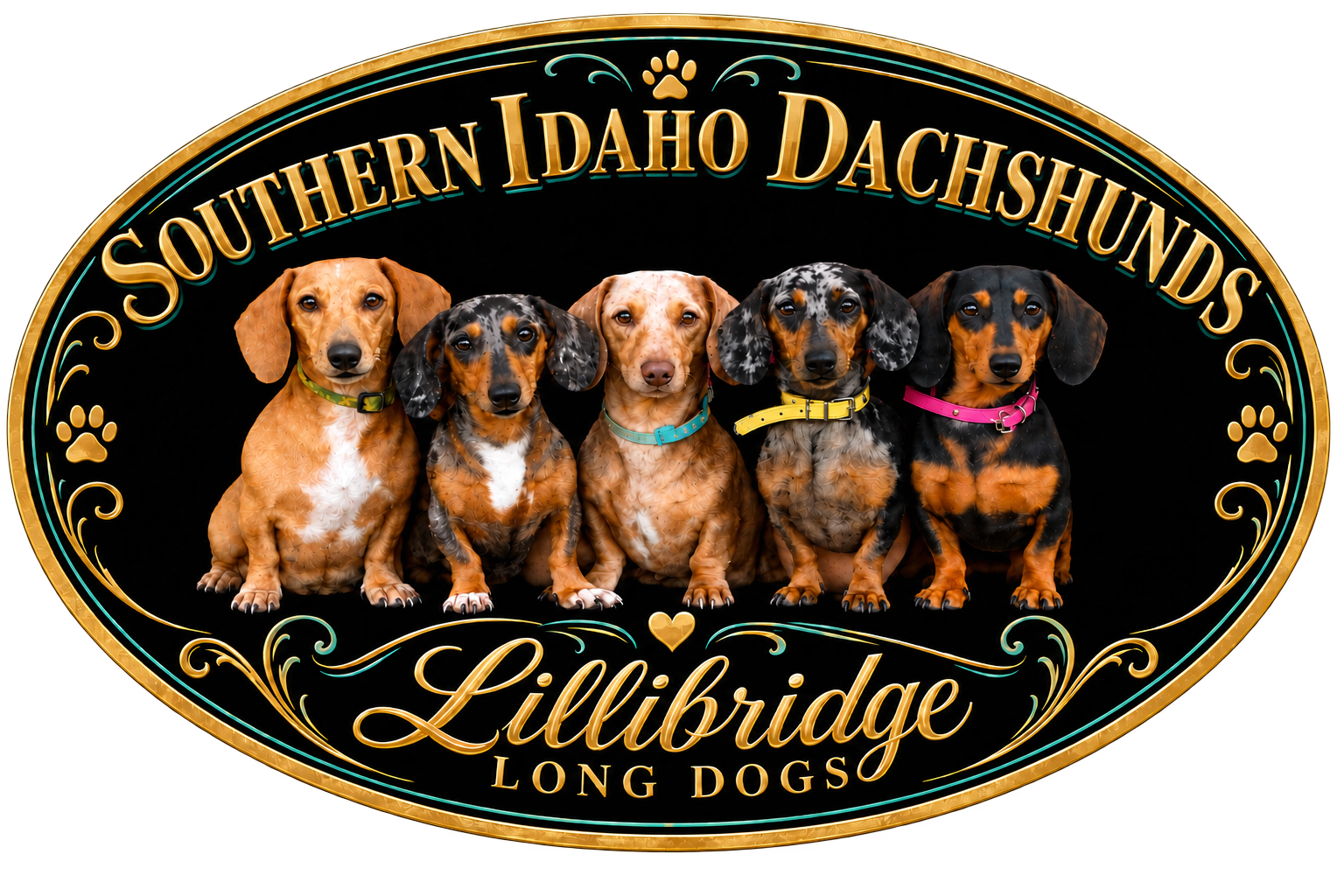 Southern Idaho Dachshunds — Lillibridge Long Dogs oval kennel logo